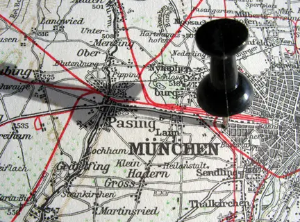 Landkarte Süddeutschland – München und Co