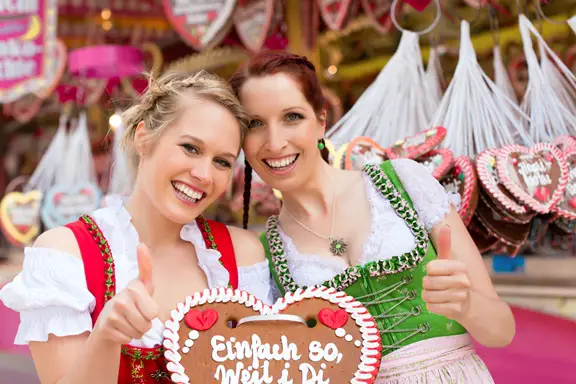 Das Oktoberfest in München, auf der Landkarte in Süddeutschland